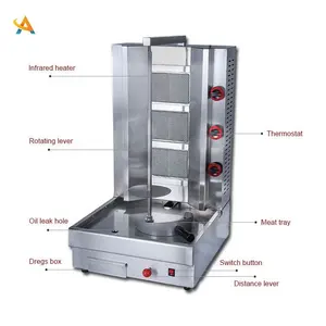 High quality automatic vertical gas electric kebab shorma shawarma grill maker machine