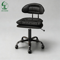 Chaise en cuir rose Jincheng avec roulettes, salon de beauté, bar moderne, chaise de technicien de salon de beauté avec dossier, chaise de barbier