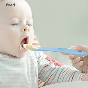 Commercio all'ingrosso personalizzato Private Label BPA Free prima fase forniture per il bambino cucchiaio di alimentazione del prodotto in Silicone per neonato neonato con Logo - Product Image 2