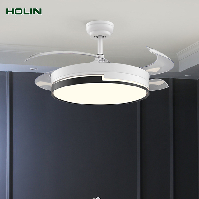 Modern Designer Decorative Retractable Chandelier Vintage Bedroom Fancy Ceiling Light Remote Control Led Ceiling Fans