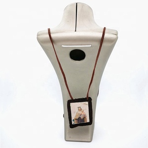 LAINE MARRON <span class=keywords><strong>DIVINE</strong></span> MISÉRICORDE OLAY MT CARMEL SCAPULAIRE PAR P8L04 catholique escapulaire Roasry - Product Image 4