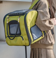 Sacs à dos de luxe pour animaux de compagnie sac de transport pour animaux de compagnie respirant maille fenêtre chien voiture sac de voyage poche de rangement extérieure