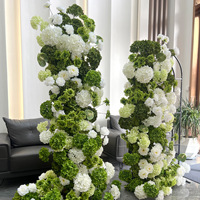 Grote handgemaakte paarse & roze zijden hoornvormige bloemenboog kunstmatige bloemenachtergrond voor bruiloft hotel decoratie boog attributen