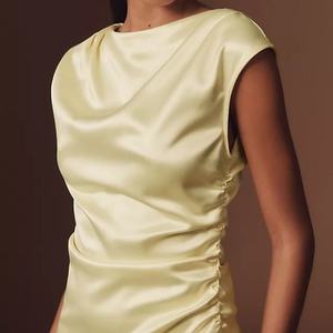 Robe d'été décontractée pour femme, coupe trapèze, en coton de luxe, style élégant et mondain, idéale pour les soirées. - Product Image 3