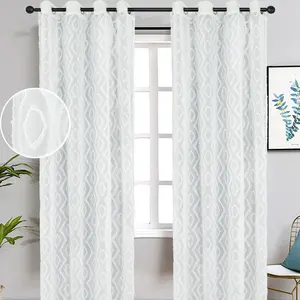 Bindi Orka Curtain Dolly Cutout Shape Jacquard Semi Sheer Silk White Curtains For The Living Room Luxury Europeans