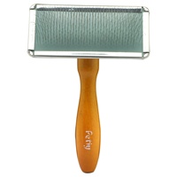 Baoli ODM 90x130mm manche en bois moyen fil d'acier broches Pet Slicker Brush Logo personnalisé chat chien toilettage cheveux démêlant brosse pour animaux de compagnie