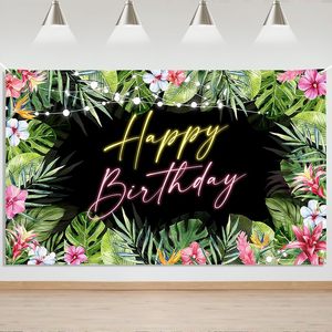 Latar Belakang Fotografi Nanas Palem <span class=keywords><strong>Flamingo</strong></span> Hawaii Spanduk Pesta Baby Shower Selamat Ulang Tahun Latar Belakang Pernikahan yang Dapat Disesuaikan - Product Image 4