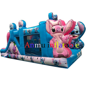 Jeux gonflables d'extérieur sur le thème de Stitch pour enfants, châteaux gonflables et structures gonflables combinées avec toboggans - Product Image 5