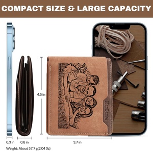 For Boshiho Custom DIY Vintage Style Leather <b>Wallet</b> for Men and Women Short Length with Creative Star Pattern Valentine's Day Gi - Product Image 5