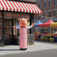 Danseur gonflable publicitaire en forme de cochon en tissu Oxford pour supermarchés et restaurants en extérieur