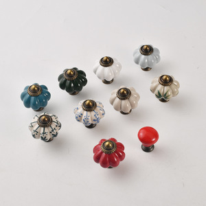 European Style <b>Ceramic</b> Pumpkin <b>Knobs</b> Colorful Novelty Shape Wardrobe Drawer Handles Durable Zinc Alloy Installation - Product Image 1