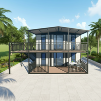 Maison conteneur préfabriquée de luxe, moderne du milieu du siècle, écologique, en acier extensible, de 20 et 40 pieds, pour hôtel et villa - En vente