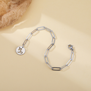 Myshape Zodiac Charm Bracelet Mujeres Acero inoxidable Paperclip Cadena Pulseras Constelación Acuario Aries <span class=keywords><strong>Tauro</strong></span> Leo Joyería - Product Image 3