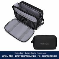 Trousse de Toilette et de Maquillage en Polyester Personnalisée pour Hommes, avec Séparation Humide/Sèche, Organisateur de Rasage Portable, Pochette de Voyage