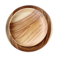 Assiettes en bois de palissandre de style américain classique, petites assiettes à dessert, plats de service, coupelles à sauce, coupelles à collation - jetables