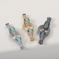 Bijoux Zhongxing, haute rétention des couleurs, entièrement incrusté de zircon, fermoir à double tête de serpent, fermoir de connexion, collier de perles DIY, bracelet