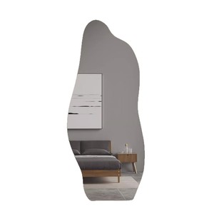 LED Full-Length Silver Mirror Irregular Shape <b>Touch</b> <b>Switch</b> Adjustable Home Use Freestanding Modern Design Metal Frame Float - Product Image 5