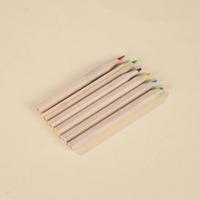 Crayons de couleur miniatures avec logo personnalisé, 3,5 pouces, 6 couleurs, crayons de couleur en bois pré-affûtés dans une boîte en kraft