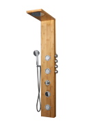 Salle de bain contemporaine Sanitaire Mur Cascade Robinet Thermostatique Bambou Colonne de Douche Ensemble Doux Pluie Massage Spray