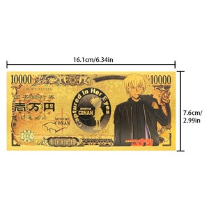 Marque-page Anime Garçon Détective, Carte Billet de Banque 10000 Yen en Feuille d'Or, 8 Motifs, <span class=keywords><strong>Manga</strong></span> Mystère, Objet de Collection, Cadeau pour Enfants - Product Image 3