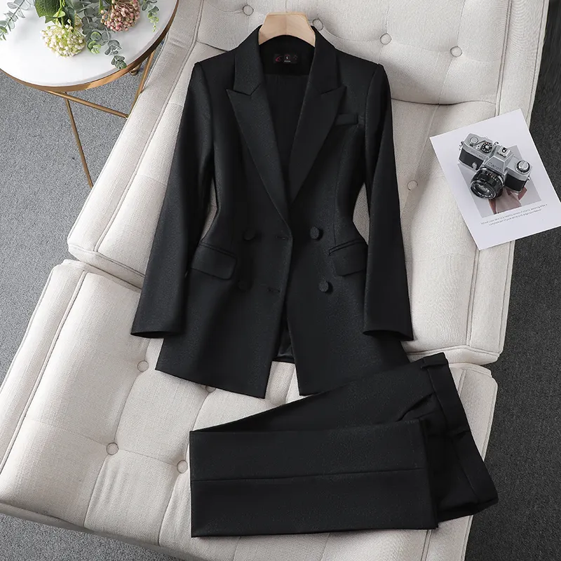 High Quality Business Suit Office Women's Work Suit Women's Formal Suit Jacket Pants Two Piece Set   Tuxedo