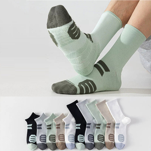Chaussettes de sport professionnelles blanches mi-mollet, antidérapantes, rembourrées, pour le <span class=keywords><strong>fitness</strong></span>, le basketball et le quotidien - Product Image 3