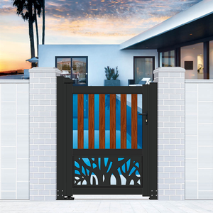 Patrones artísticos cortados con láser y puerta de aluminio Premium de construcción de talla moderna a prueba de intemperie - Product Image 1