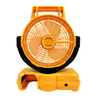 Ventilateur portable sans fil 20V double usage AC/DC, grand vent, réglage à 3 niveaux, minuterie 1-2-4 heures, 180 °   Ventilateur à batterie durable Head Spin