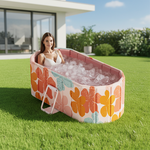 Vanace - Bañera de Hidromasaje Inflable Portátil de PVC de 330L, Diseño Ovalado, para Uso en Frío/Calor, para Recuperación Deportiva, para 2 Personas, Uso en Exteriores - Product Image 1