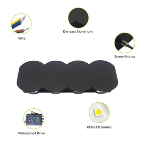 <span class=keywords><strong>Lampada</strong></span> da Parete <span class=keywords><strong>Esterna</strong></span> in Alluminio 4W 6W 8W, Illuminazione Nordica Su/Giù Impermeabile COB LED <span class=keywords><strong>con</strong></span> <span class=keywords><strong>Sensore</strong></span> di Movimento PIR per Camera da Letto - Product Image 4