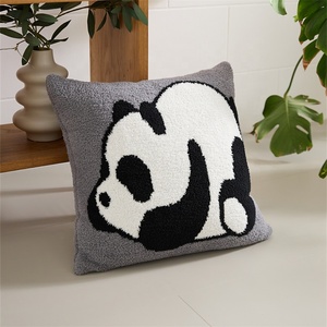 Cute Cartoon Chinese Unique <strong>Panda</strong> Microfiber Knitted <strong>Cushion</strong> Cover Soft Pillow Case 100% Polyester Home Decor XXM - Product Image 6