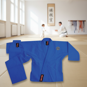 Uniforme azul personalizado de Judo Gi para bebés y niños pequeños 100% algodón ropa de artes marciales 950 gramos Single V - Product Image 3