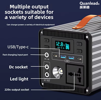 Station d'alimentation mobile solaire LiFePO4 220V pour extérieur avec écran LED, protection intelligente BMS et double charge