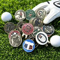 Marcador de Pelota de Golf Magnético de Metal Personalizado en 3D, Brazalete de Golf, Collar en Blanco con Diseño Personalizado en Madera, MOQ 100