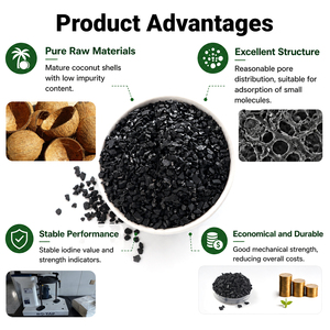 Carbón Activado Granular de Cáscara de Coco con 99% de Pureza a <span class=keywords><strong>Precio</strong></span> de Fábrica para Eliminar el <span class=keywords><strong>Cloro</strong></span> Residual, Olores y Materia Orgánica - Product Image 3