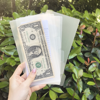 Plastique transparent givré A6 portefeuille de reliure budgétaire personnel pochette d'épargne d'argent poche de suivi de fonds de naufrage A6 enveloppe de trésorerie mate