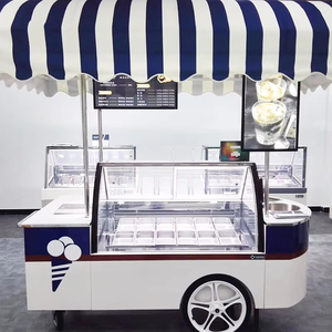 Rimorchio Food Truck Elettrico da Spiaggia Carretto Mobile per Gelato Stile Italiano su Bicicletta in Vendita all'Ingrosso - Product Image 4
