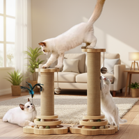Planche à gratter pour chat en panneau de densité/panneau de fibres, arbre à chat intégré résistant à l'usure et aux rayures