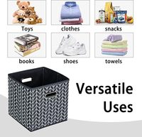 Cube de rangement pliable en tissu de 11 pouces avec deux poignées pour l'organisation des placards et des étagères