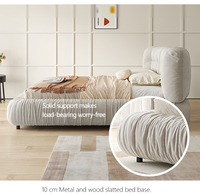 Meubles de chambre à coucher modernes, lit capitonné de luxe, lit plateforme en bois massif, taille King Queen, lit double flottant de luxe, lit intelligent