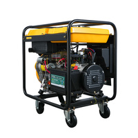 Générateur de soudage diesel portable à châssis ouvert 5KW, moteur entraîné par un moteur, démarrage électrique ATS DWG6500E