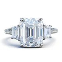 Bague de fiançailles MuShan en argent sterling 925 plaqué or 18 carats avec moissanite VVS, modèle solitaire, breveté MST