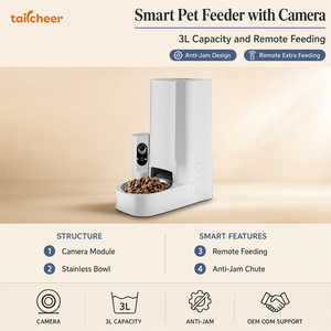 Tailcheer Smart Pet Feeder dengan Kamera 3L Pengumpan Otomatis untuk Kucing dan Anjing, Pengumpanan Jarak Jauh, Desain Anti Macet, Grosir OEM ODM - Product Image 6