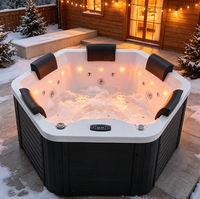 Bain à remous extérieur en acrylique robuste, résistant aux intempéries, idéal pour les maisons conteneurs et les locations de vacances