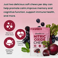 Compléments alimentaires : Comprimés à croquer sans sucre à l'oxyde nitrique, à la racine de betterave et à la mousse d'Irlande, 60 unités, pour le soutien immunitaire (OEM)