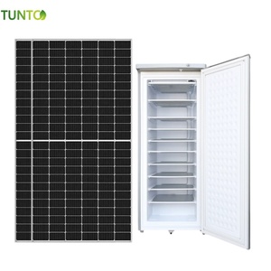 24VDC 198L 255L năng lượng mặt trời thẳng đứng Tủ đông năng lượng mặt trời Ice Maker cho Ice Blocks 53kgs mỗi ngày với năng lượng mặt trời bảng điều khiển và pin trong Fiji - Product Image 1
