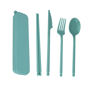 Juego de <span class=keywords><strong>cubiertos</strong></span> de viaje portátil de 4 piezas de calidad <span class=keywords><strong>para</strong></span> niños, tenedor de plástico desechable ecológico, cuchara, <span class=keywords><strong>estuche</strong></span> de <span class=keywords><strong>cubiertos</strong></span> con mango personalizado <span class=keywords><strong>para</strong></span> - Product Image 6