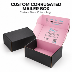 Boîte d'expédition en carton ondulé personnalisée OEM ODM avec impression recto-verso et impression couleur intégrale à l'intérieur pour l'emballage de marques e-commerce - Product Image 1
