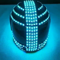 Casque de moto LED personnalisé fait à la main Nouveaux casques de course de sécurité Performance lumineuse pour la fête robotique