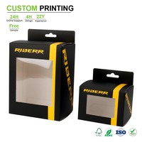 Boîtes de présentation personnalisées avec fenêtre transparente, impression offset, gaufrage et débossage, en carton ivoire, MOQ 100 pièces par taille